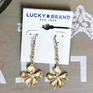 🍀Lucky Brand Gold tone Floral Drop Earrings🍀